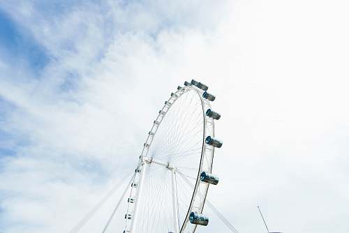 amusement park ferris wheel under cloudy sky during daytime leisure activities